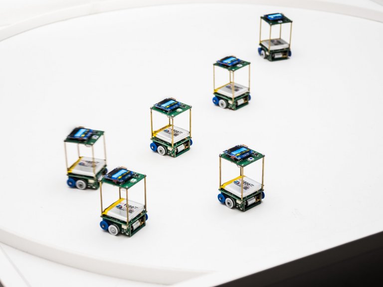 Microrobots whose algorithm was inspired by the social behaviour of certain animals or insects
