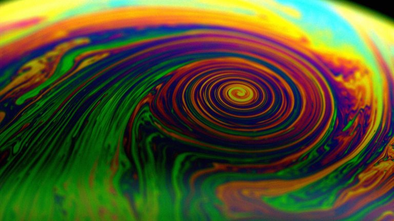 Vortex zone in a soap bubble subjected to temperature variation